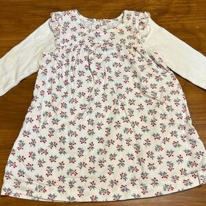 Nordstrom Corduroy Dress with Red Berry Floral Pattern